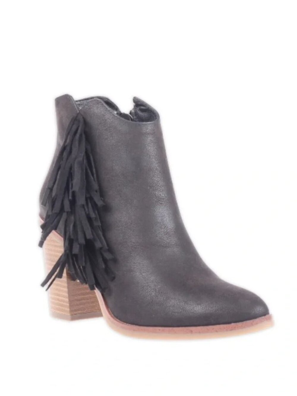 NWOB MIA Black Ankle Boots with Fringe Size 10